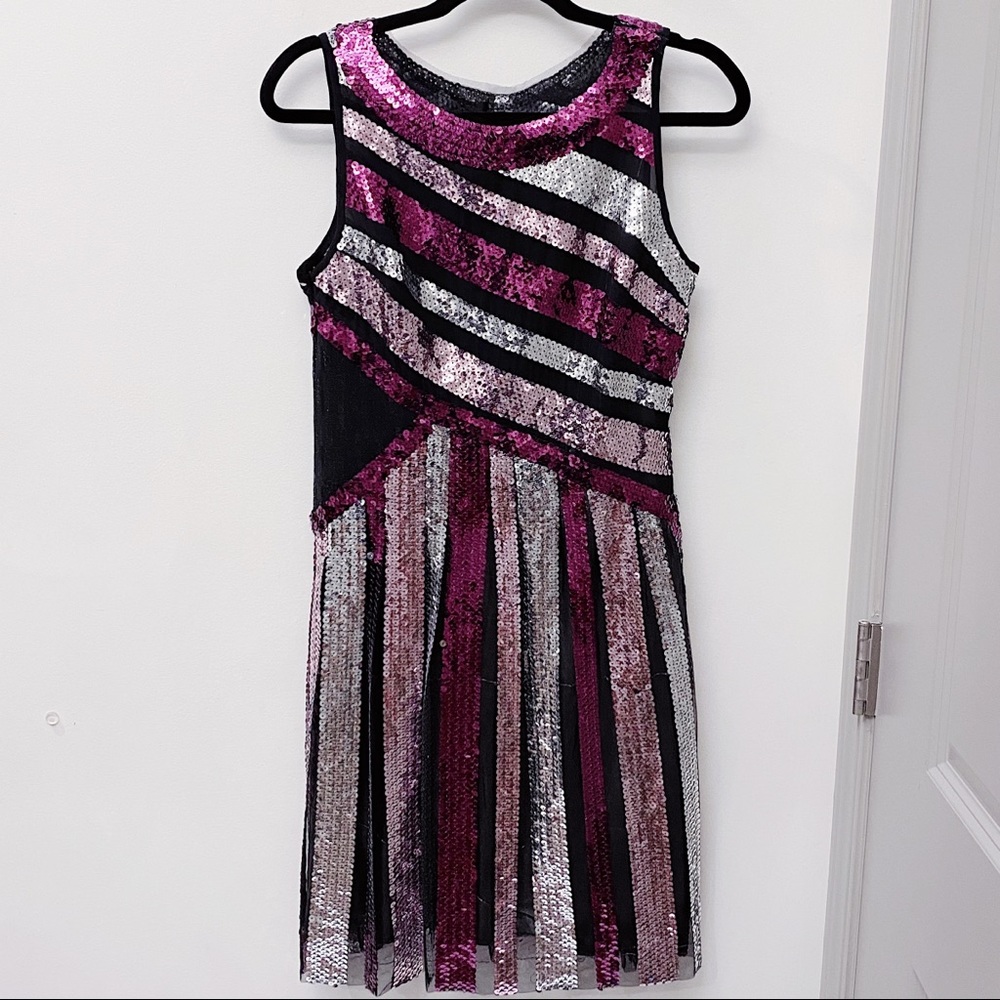 RODARTE FW15 Runway Pink Purple Sequin Sparkle RTW Runway Dress 10 12 $7K